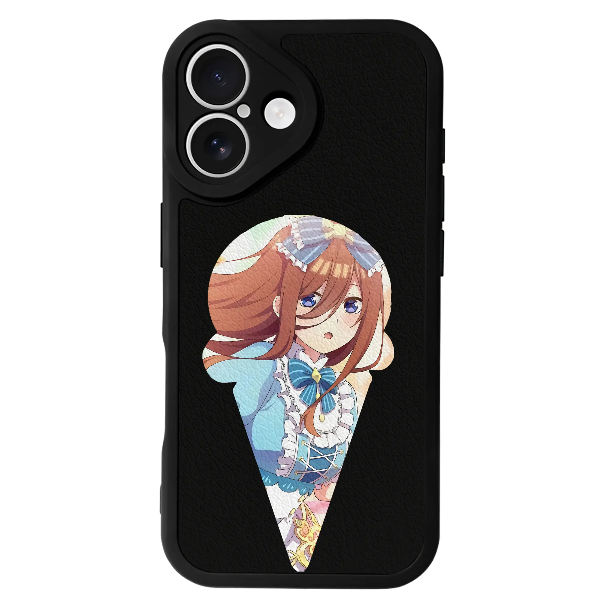 五等分の花嫁 グッズ 中野 三玖 - IPhone 16シリーズ対応 ・ シリコンスマホケース ・ レザー調 ・ 高精度フィット ・ 耐衝撃 ・ ワイヤレス充電対応 ・ 精密カット